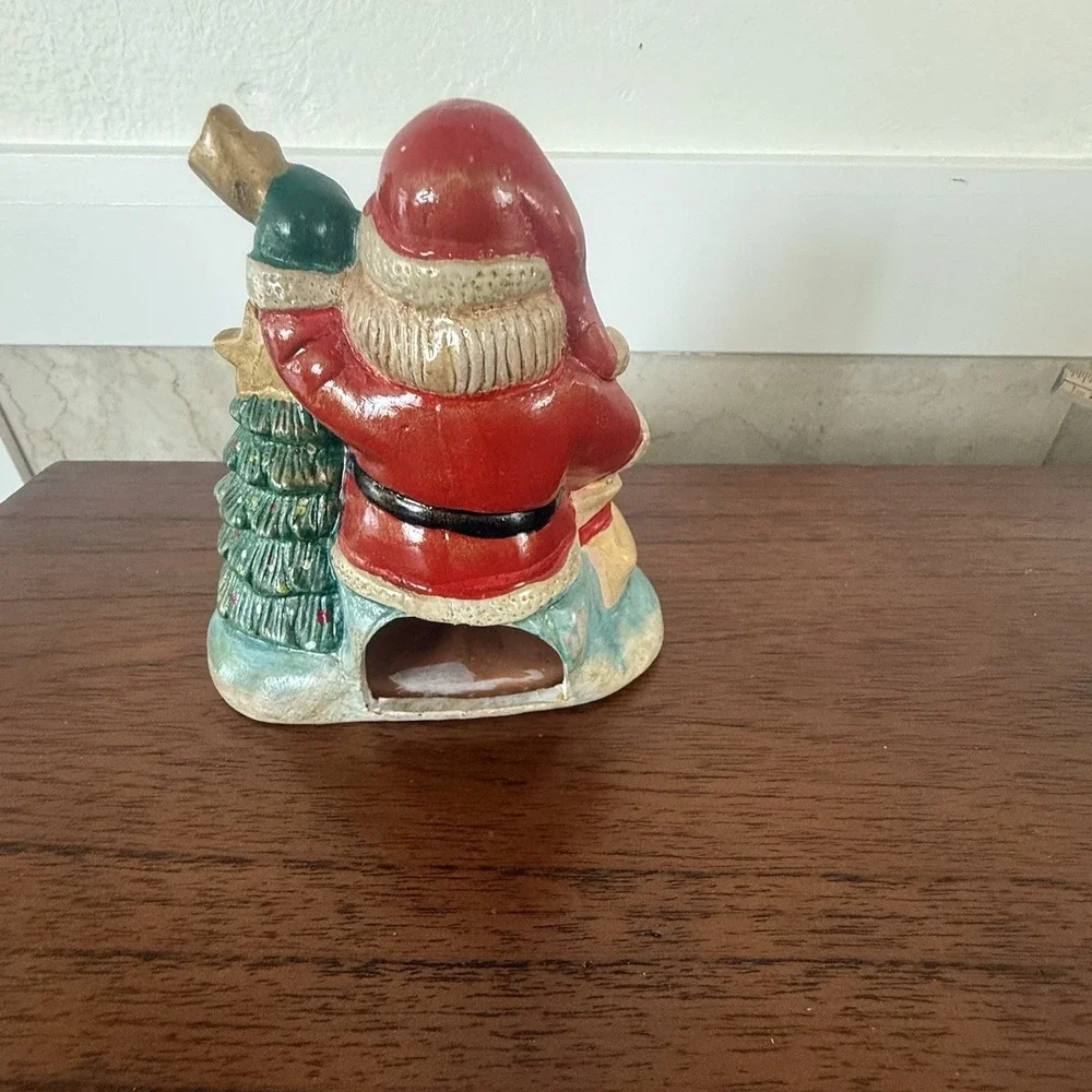 Santa Decoration Ceramic Vintage Christmas‎ Village Toy Bag Teddy Bear.